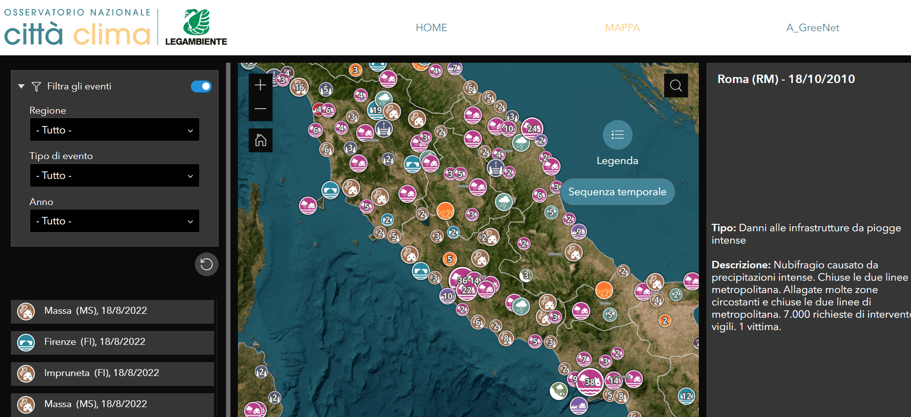 mappa rischio climatico